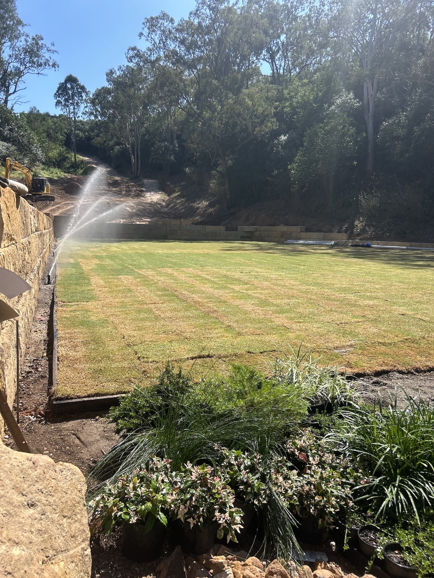 beautiful landscaped soccer field with irrigation